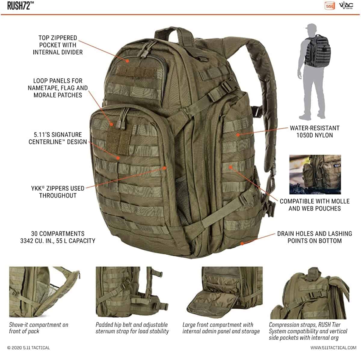 5.11 Tactical Rush 72 backpack review - Best Survival